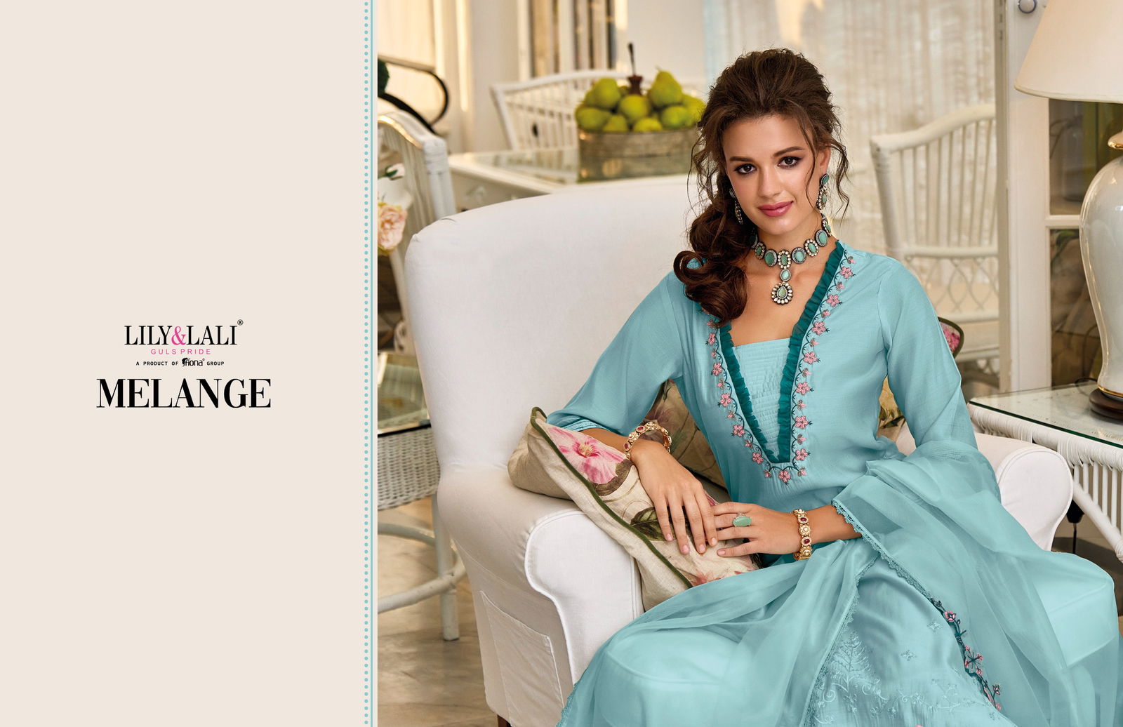 Melange By Lily And Lali Silk Embroidery Kurti With Bottom Dupatta Wholesale Clothing Suppliers In India